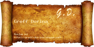 Greff Dorina névjegykártya